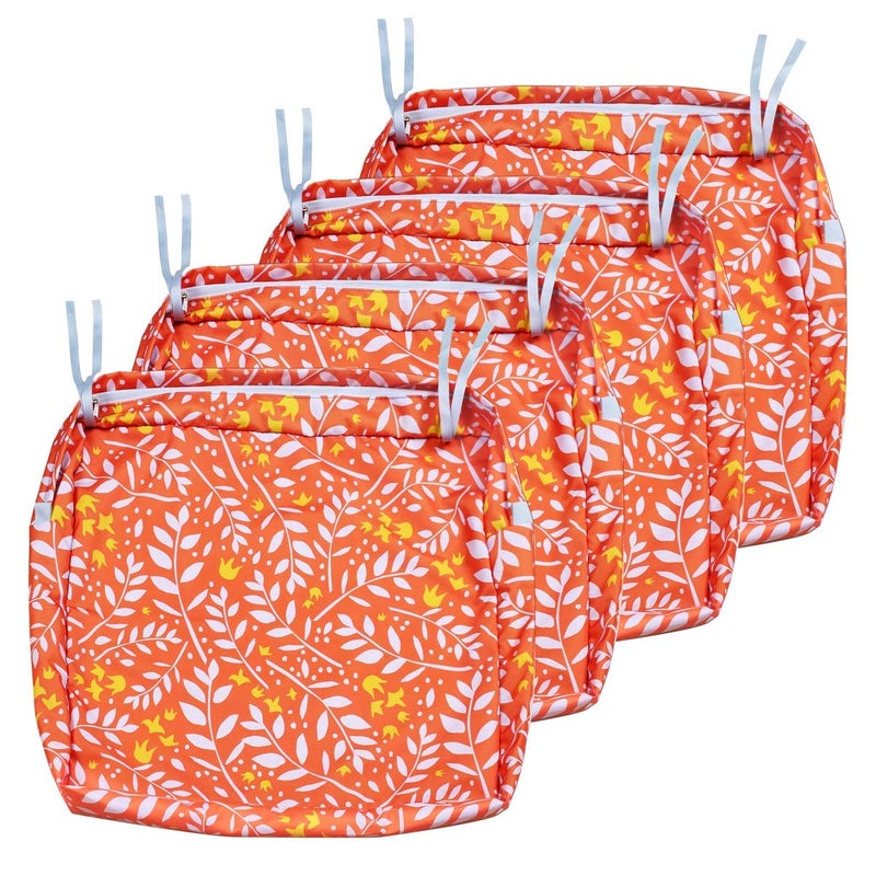 NettyPro Outdoor Seat Cushion Covers Set 4 Water Repellent Patio Chair Seat Cushion Slipcover Replacement Cover Only 22 x 20 x 4 Inch