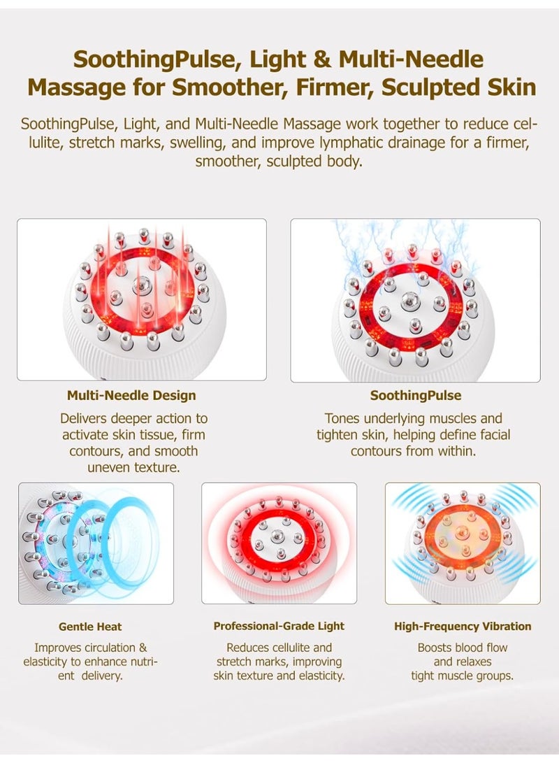 NIBEMINENT Lymphatic Drainage Massager & Anti Cellulite Massage Tool, Helps Reduce Stretch Marks & Cellulite, for Legs, Arms & Belly, Body Sculpting Machine with Microcurrent, Light, Heat & Vibration - Image 4