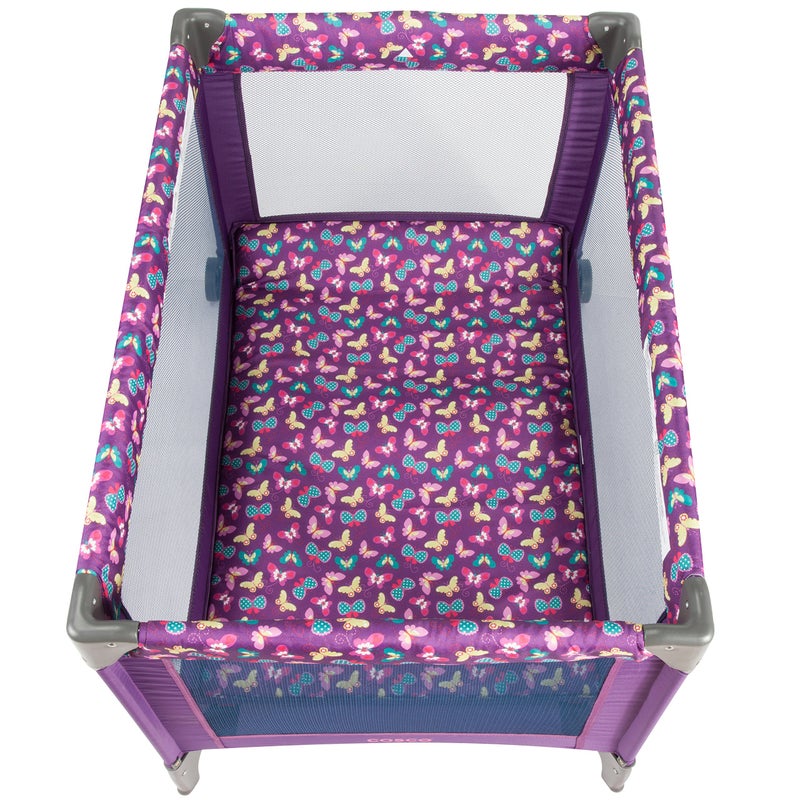Cosco Funsport Compact Portable Playard, Lightweight, Easy Set up, Foldable Baby Playpen with Carry Bag, Butterfly Twirl - Image 2