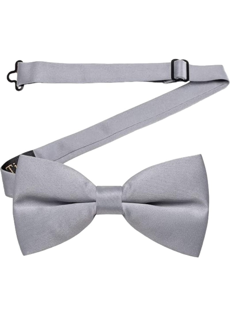 Trenderrs Men's Solid Color Satin Bow Tie  - Image 2