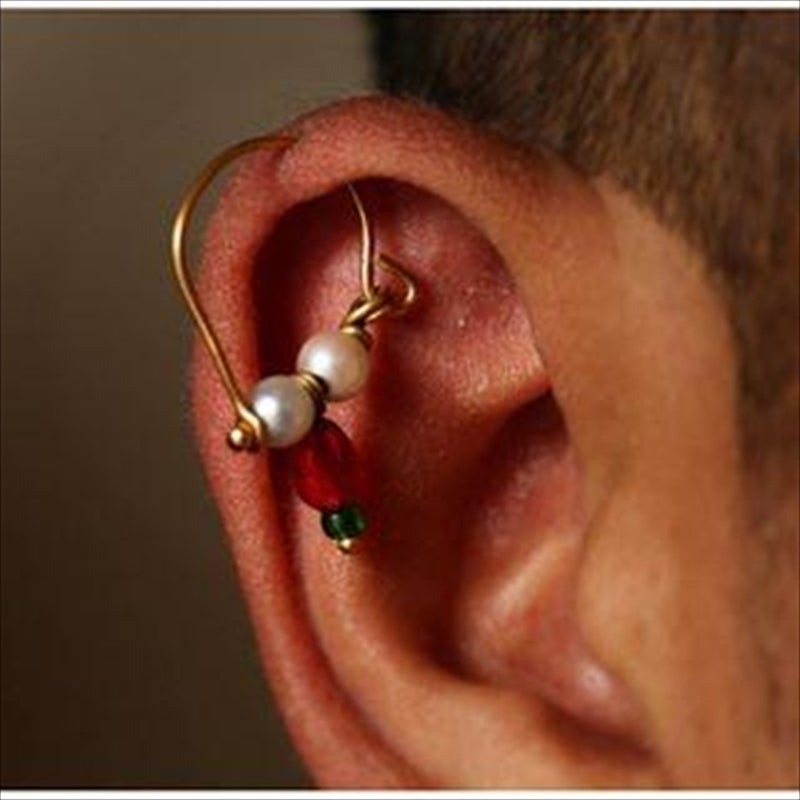 Mahi Gold Plated Maharashtrian Peshwai Bhik Bali with Artificial Beads for Men and Boys (BB1101001G) - Image 2