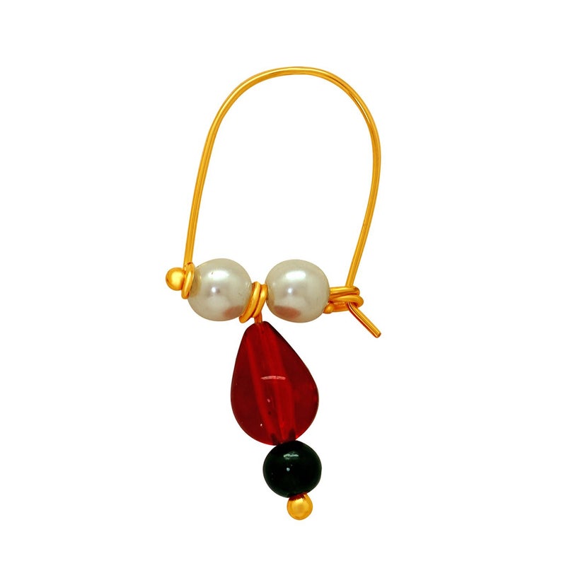 Mahi Gold Plated Maharashtrian Peshwai Bhik Bali with Artificial Beads for Men and Boys (BB1101001G) - Image 1