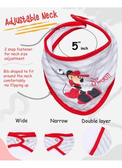 Happy Threads Disney Baby Girls' Bandana Bibs 3 Pack Set for Feeding, Teething, and Drooling, Red/Grey/Pink  - Image 2