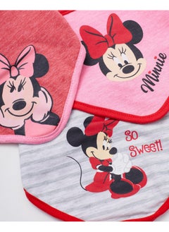 Happy Threads Disney Baby Girls' Bandana Bibs 3 Pack Set for Feeding, Teething, and Drooling, Red/Grey/Pink  - Image 4