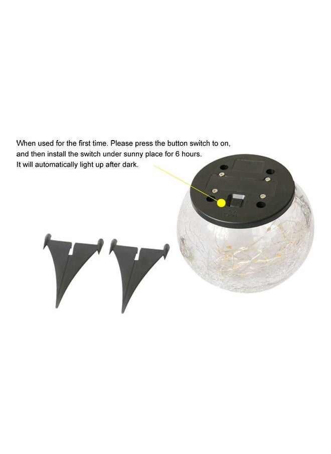 NIBEMINENT Solar Crack Ball Lawn Lamp White/Black 18.8x16.3x18.5cm  - Image 2
