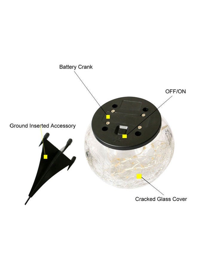 NIBEMINENT Solar Crack Ball Lawn Lamp White/Black 18.8x16.3x18.5cm  - Image 5