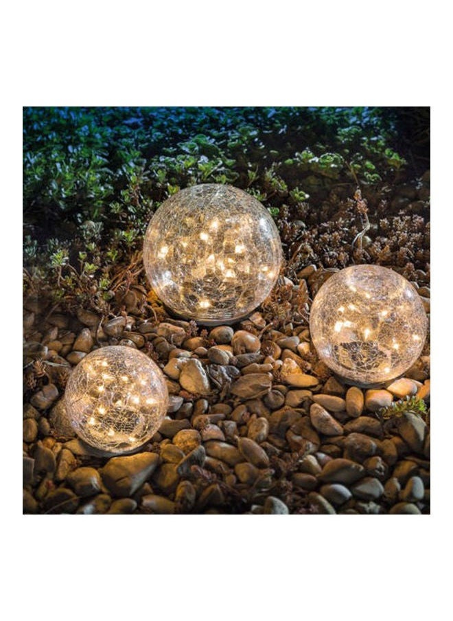NIBEMINENT Solar Crack Ball Lawn Lamp White/Black 18.8x16.3x18.5cm  - Image 4
