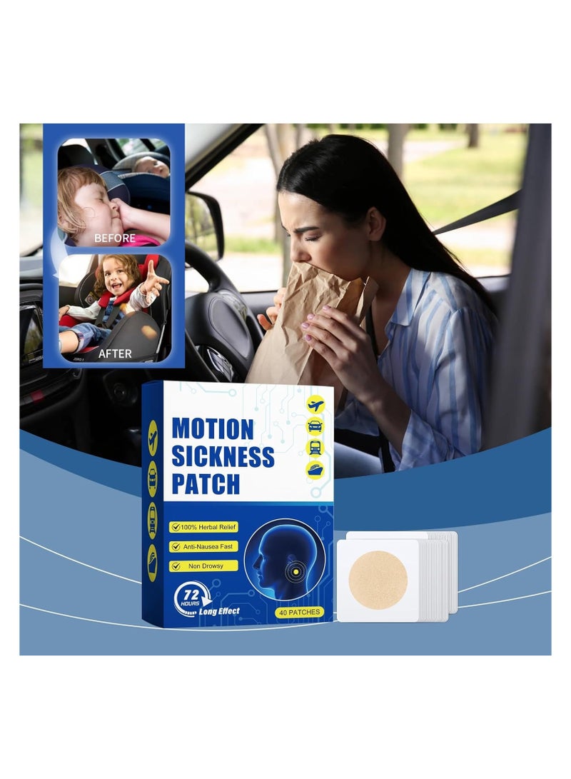 40PCS Motion Sickness Patches, Cruise Ship Essentials, Motion Sickness Patch for Cruise and Car, Ships, Airplane and Other Forms of Movement, Sea Sickness Patch Non Drowsy and Effective, Lasting 72H - Image 4