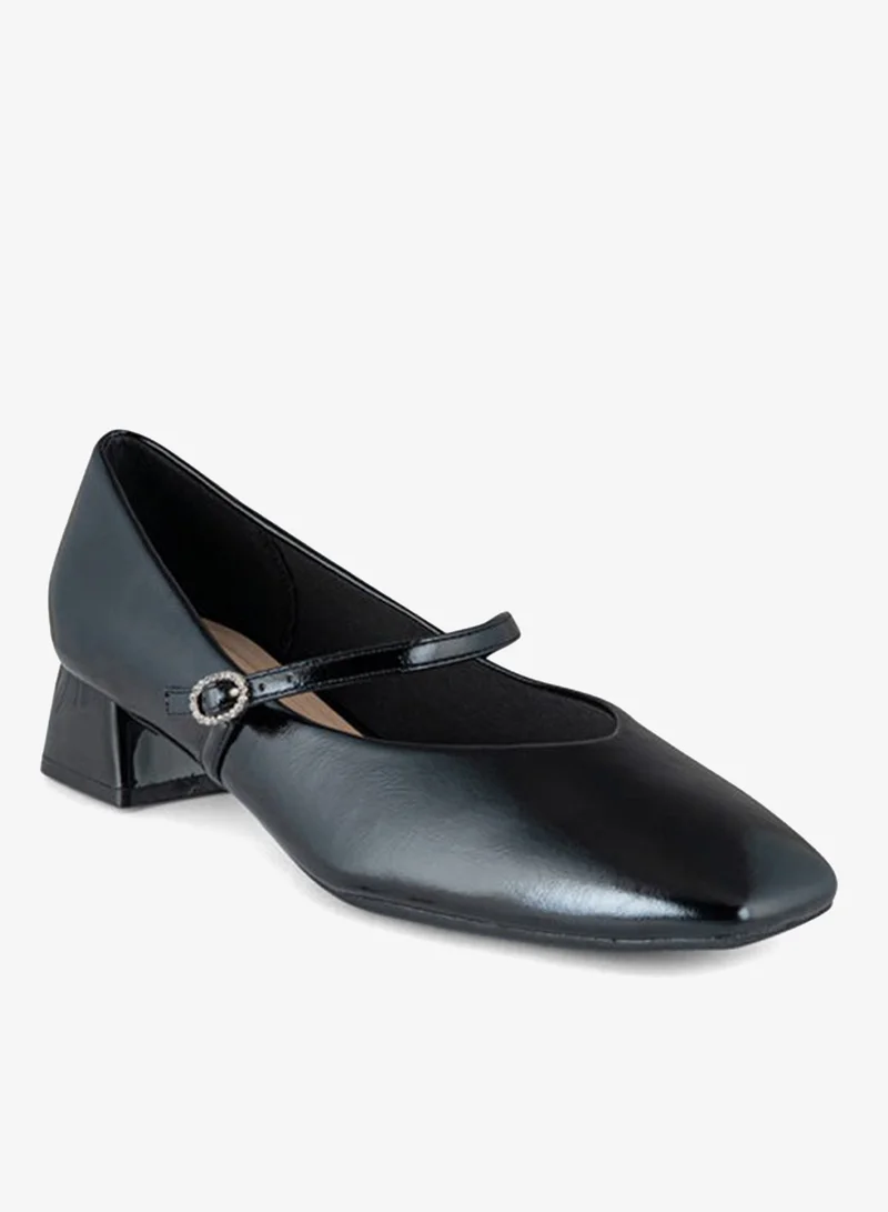 فينتشي أحذية كعب متوسطة نسائية مربعة القدم