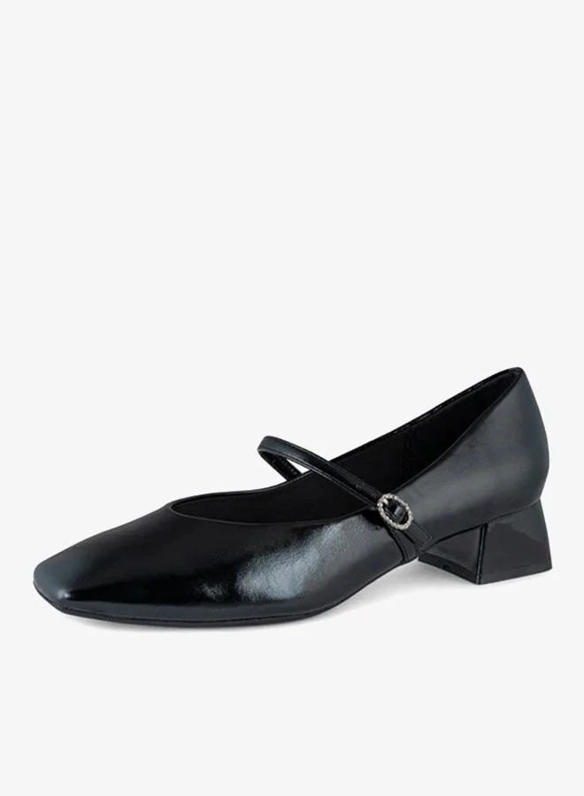 Vincci Black Women Square Toe Mid Heel Pumps for Women | Best Price UAE