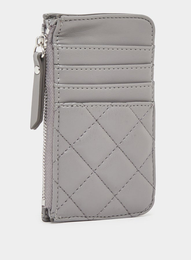 Styli Grey Quilted Wallet with Chain Strap - Image 3