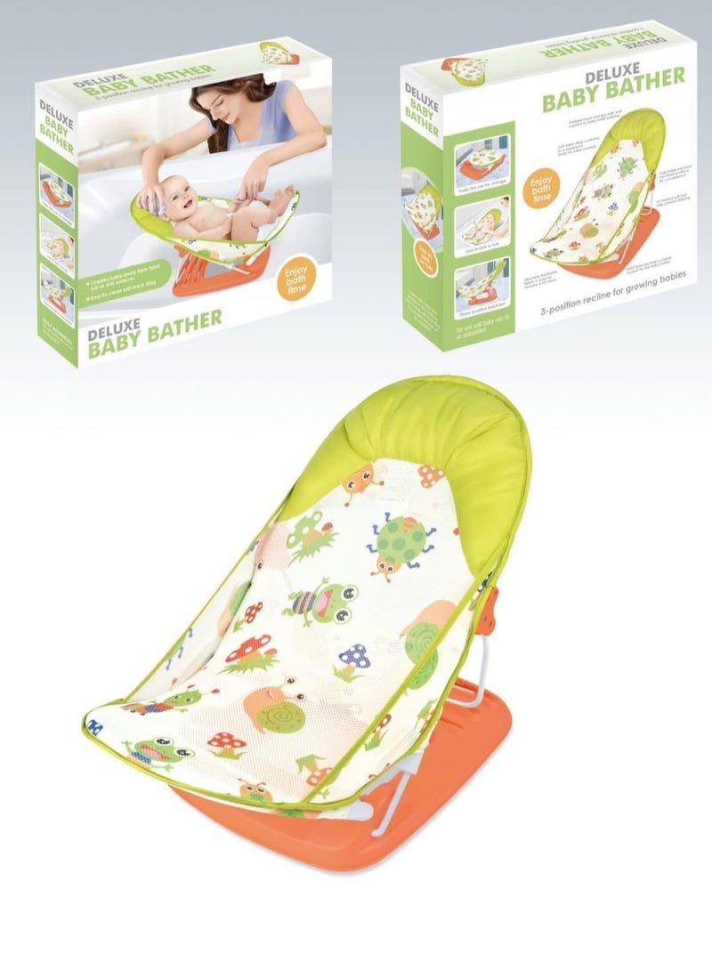 Tiibaby Deluxe Baby Bather, Foldable Bath Support Chair with 3-Position Backrest 0-18 Months  - Image 2