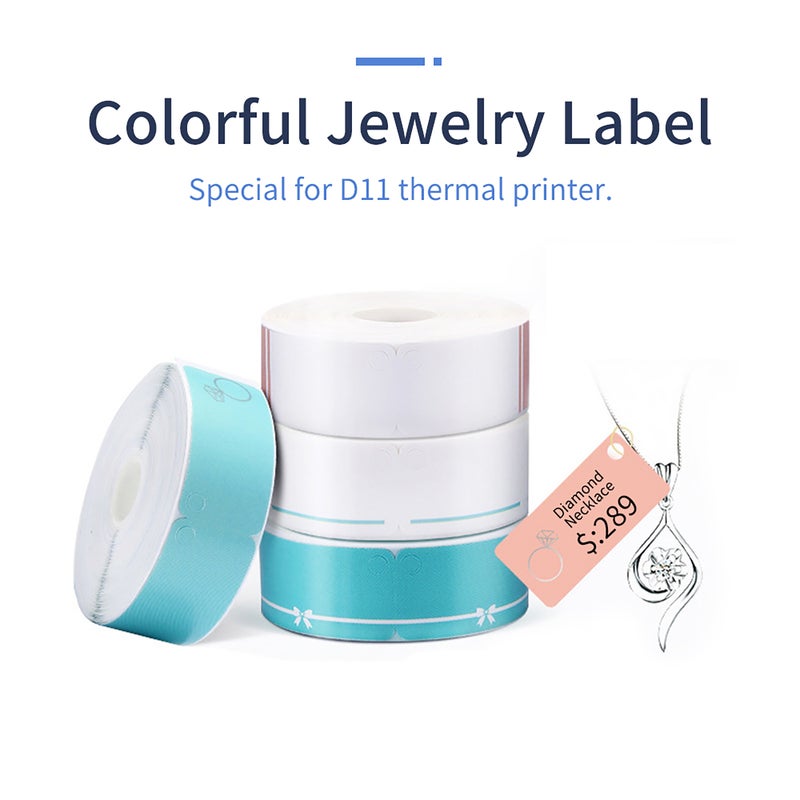Niimbot Jewelry Label Paper Thermal Printing Paper Roll Price Label Paper Waterproof Oil-Proof Tear 14*50mm 130sheets/roll Compatible with D11 Thermal Printer for Silver Ornaments Jade Article Tag Jewelry - Image 4