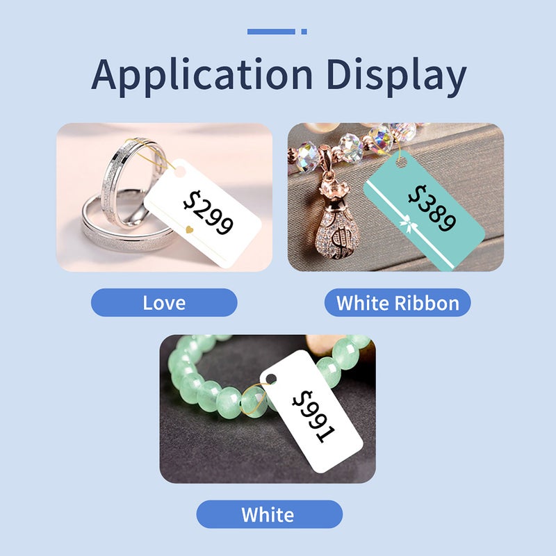 Niimbot Jewelry Label Paper Thermal Printing Paper Roll Price Label Paper Waterproof Oil-Proof Tear 14*50mm 130sheets/roll Compatible with D11 Thermal Printer for Silver Ornaments Jade Article Tag Jewelry - Image 2