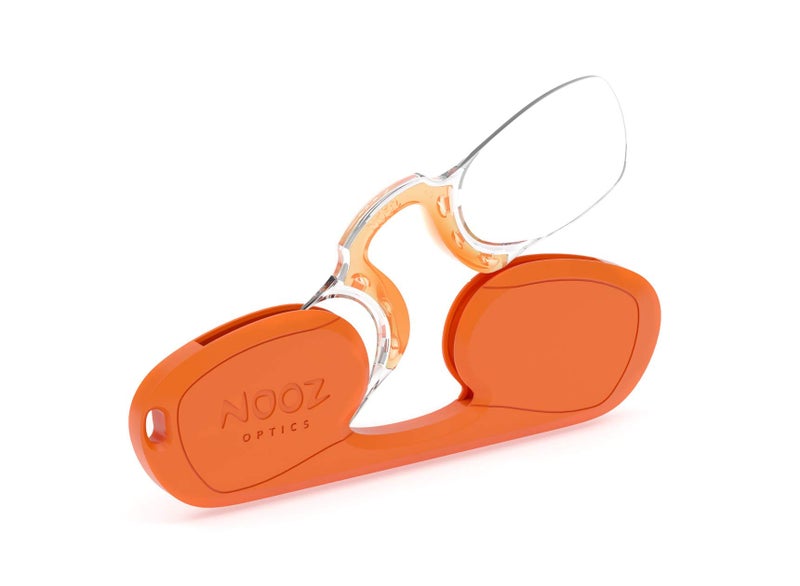 NOOZ Armless Reading Glasses for Women Men UltraLightweight 6g Presbyopia Readers with Keychain Case Rectangular Orange 2 - Image 2