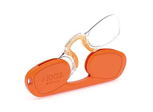 NOOZ Armless Reading Glasses for Women Men UltraLightweight 6g Presbyopia Readers with Keychain Case Rectangular Orange 2 - Image 1