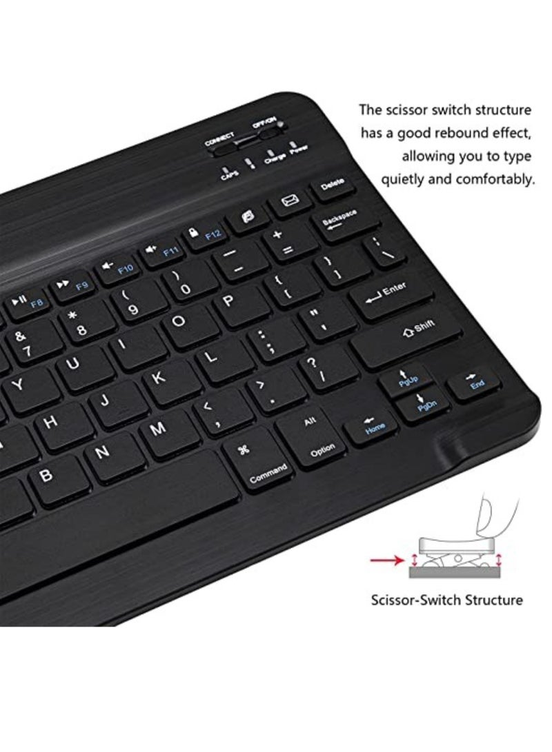 Ultra-Slim Bluetooth Keyboard and Mouse Combo Rechargeable Portable Wireless Keyboard Mouse Set for Apple iPad iPhone iOS 13 and Above Samsung Tablet Phone Smartphone Android Windows (Black) - Image 4