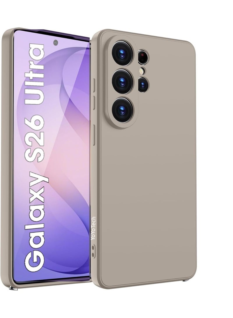 YoYoTech Samsung S26 Ultra Liquid Silicon Case Slim-Soft Shockproof Protective with Microfiber Lining Galaxy S26 Ultra 6.9-inch 2026 Silicon Case - Grey - Image 1