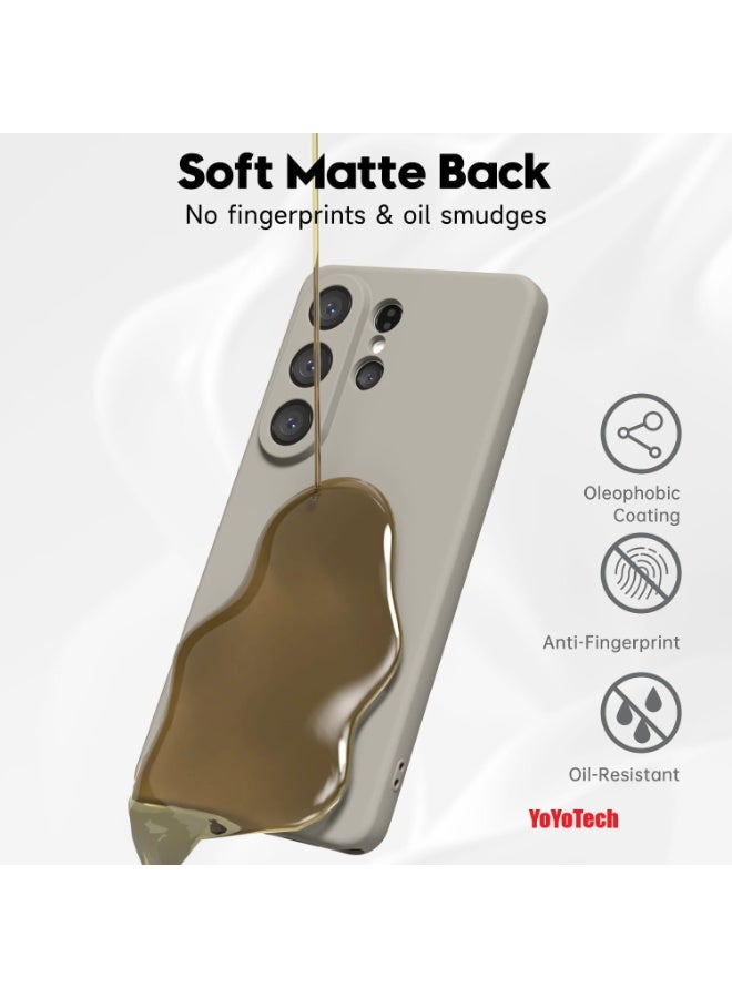 YoYoTech Samsung S26 Ultra Liquid Silicon Case Slim-Soft Shockproof Protective with Microfiber Lining Galaxy S26 Ultra 6.9-inch 2026 Silicon Case - Grey - Image 3