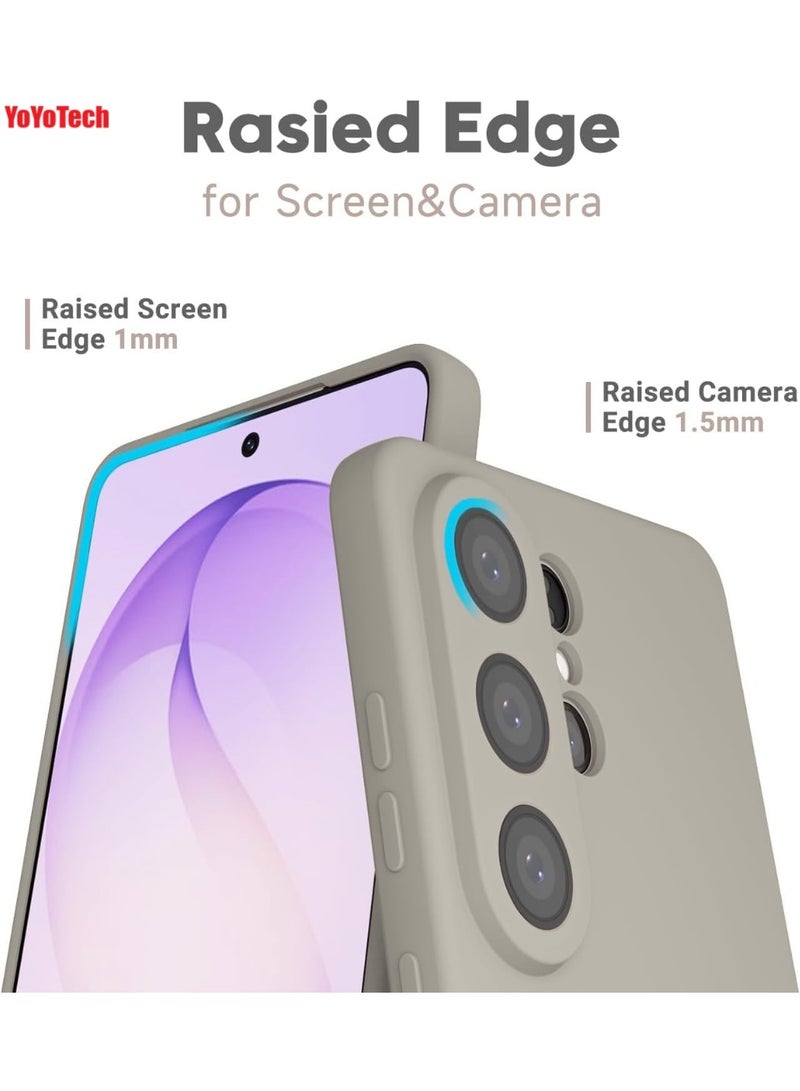 YoYoTech Samsung S26 Ultra Liquid Silicon Case Slim-Soft Shockproof Protective with Microfiber Lining Galaxy S26 Ultra 6.9-inch 2026 Silicon Case - Grey - Image 4