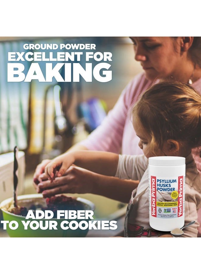 Yerba Prima Psyllium Husk Powder - 24 oz - Fine Ground, Unflavored, Sugar Free - Natural Fiber Supplement - Also for Baking - Contains Both Soluble & Insoluble Bulk for Regularity Support - Image 4