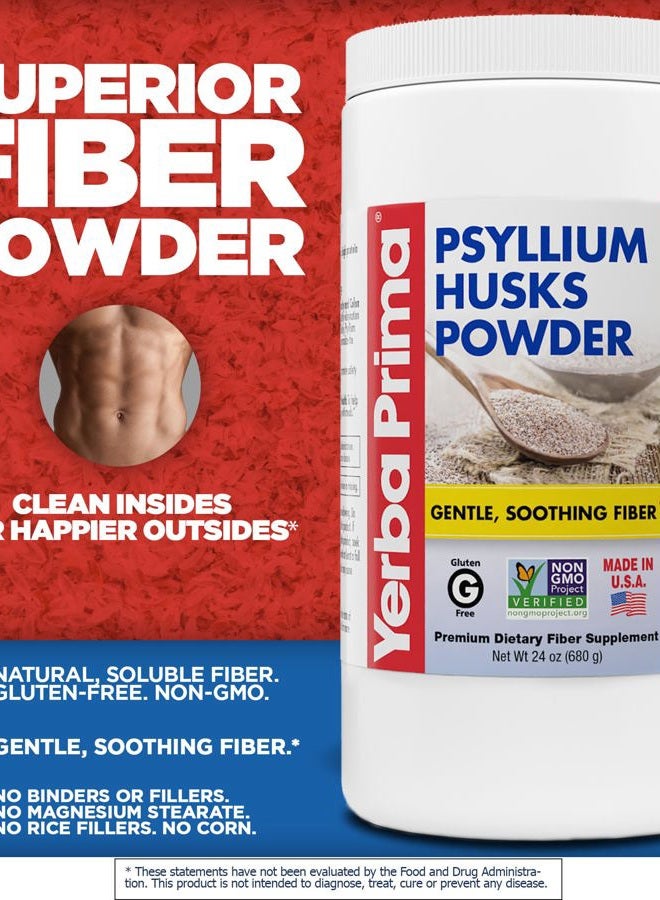 Yerba Prima Psyllium Husk Powder - 24 oz - Fine Ground, Unflavored, Sugar Free - Natural Fiber Supplement - Also for Baking - Contains Both Soluble & Insoluble Bulk for Regularity Support - Image 2