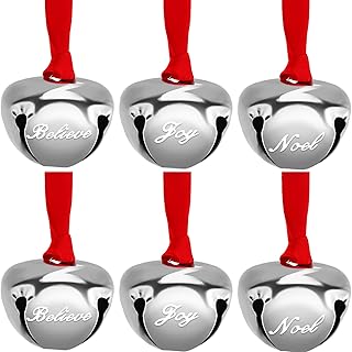 Gejoy Gejoy 1.5 Inches Christmas Believe Bells Ornaments for Crafts Sleigh Decorations Bells Hanging Bells Printed Believe - Image 1