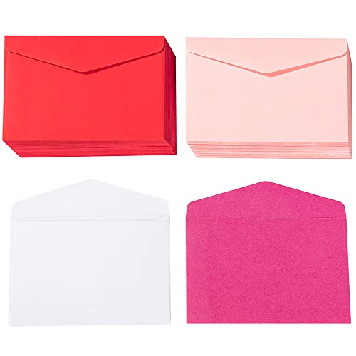 Homtable 120 Pack Mini Envelopes Pink Small Envelopes Tiny Pockets with Gummed Flap for Valentine's Day Business Cards Small Gift Cards, 4.13"×2.76",(4 Colors, 30 for Each Color) - Image 1