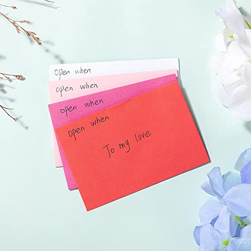 Homtable 120 Pack Mini Envelopes Pink Small Envelopes Tiny Pockets with Gummed Flap for Valentine's Day Business Cards Small Gift Cards, 4.13"×2.76",(4 Colors, 30 for Each Color) - Image 4