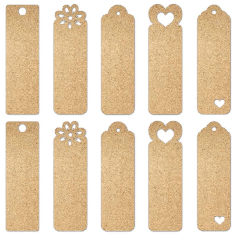 SWAGSTATION MDF Cutouts for Art and Craft with Smooth SurfaceMDF Board Suitable for DecoupageResin ArtPyrographyMandala ArtBookmark 10 Pcs Mixed Design Shapes