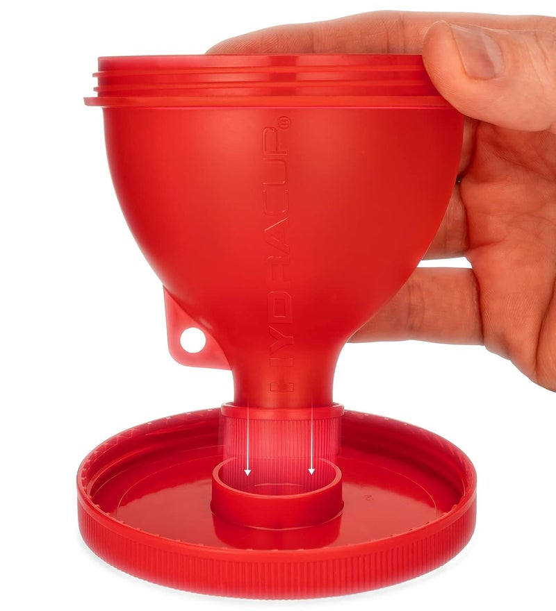 HYDRACUP [6 عبوات] مجموعة قمع بروستان مع حامل لملء زجاجات المياه وزجاجات الخلط مع مسحوق البروتين، مجموعة تخزين المكملات، للاستخدام في الخارج أو في المطبخ، حلقة مفاتيح لكوب الخلط، خالية من BPA - Image 2