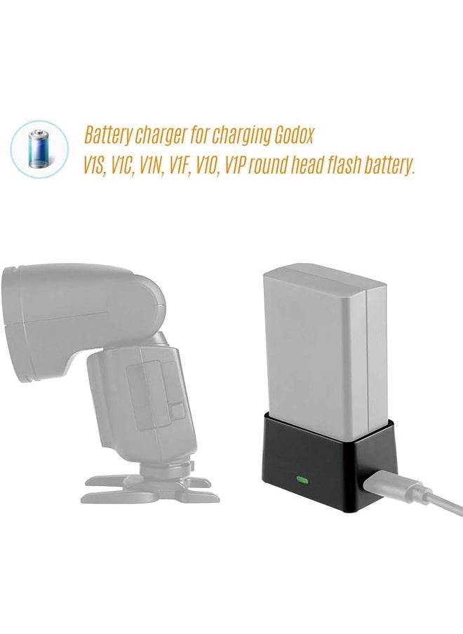 Godox - Godox VC26 USB Battery Charger DC 5V Input DC 8.4V Output for Charging Godox V1S V1C V1N V1F V1O V1P Round Head Flash Battery - Image 1