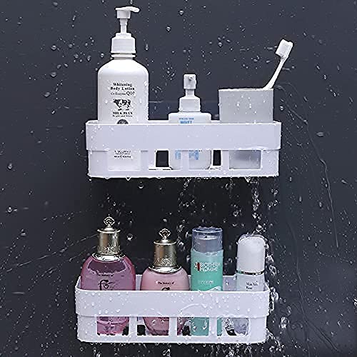 CPEX ABS Heavy Plastic Multipurpose Kitchen Bathroom Wall Holder Storage Rack Corner Shelf with Magic Strong Sticker Pair(Combo Shelves) - Image 3