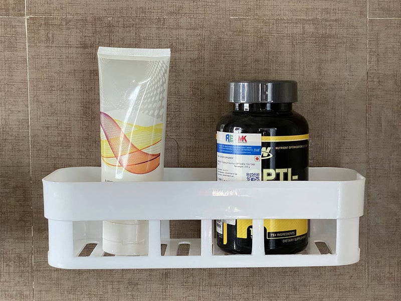 CPEX ABS Heavy Plastic Multipurpose Kitchen Bathroom Wall Holder Storage Rack Corner Shelf with Magic Strong Sticker Pair(Combo Shelves) - Image 4