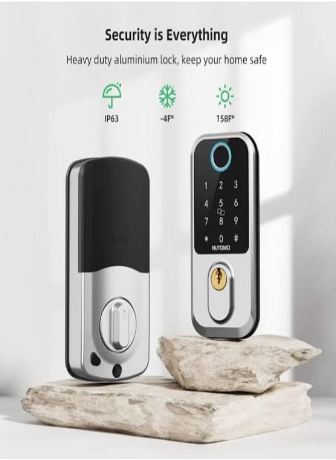 Nutomo Smart Door Lock Keyless Entry - Fingerprint Deadbolt Locks for Front Door  - Image 4
