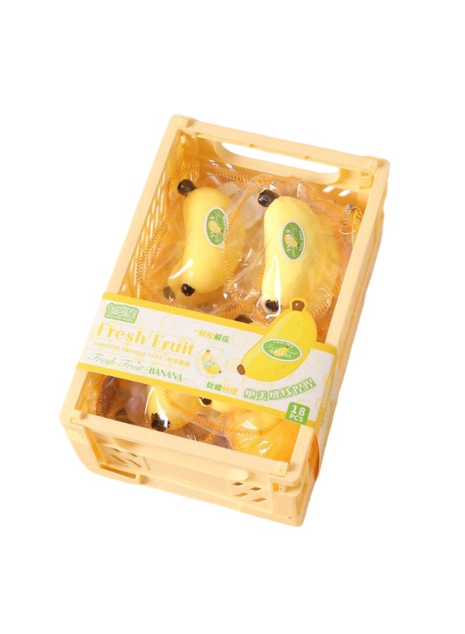 Banana Squishy Stress Relieving Toy Set, 3 Pieces - Image 1