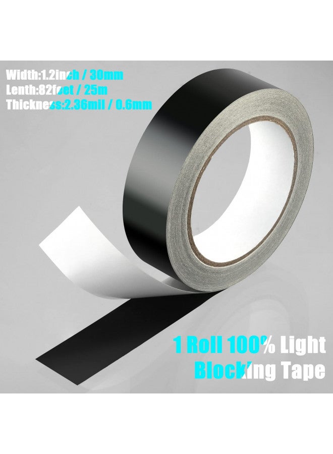 Nuanchu Light Blocking Tape 82 Ft Blackout Tape Light Dimming Stickers Adhesive Black Light Tape, Blocks 100% of Light, Dimming Sheet for LCD Panels, Appliances Indicator Light, Lamp Strips (1.2 Inch Width)  - Image 3