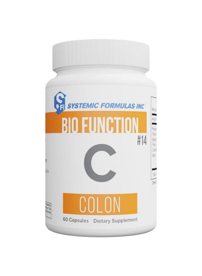 سيستميك فورميولاز - كبسولات Systemic Formulas Bio Function C Colon - #14، 60 كبسولة. دعم الكبد والقولون. العناية بالقولون. ملين خفيف، لضعف وظيفة الأمعاء المؤقت. أقراص الكبد الصحية تعمل على إزالة السموم من الكبد - Image 1