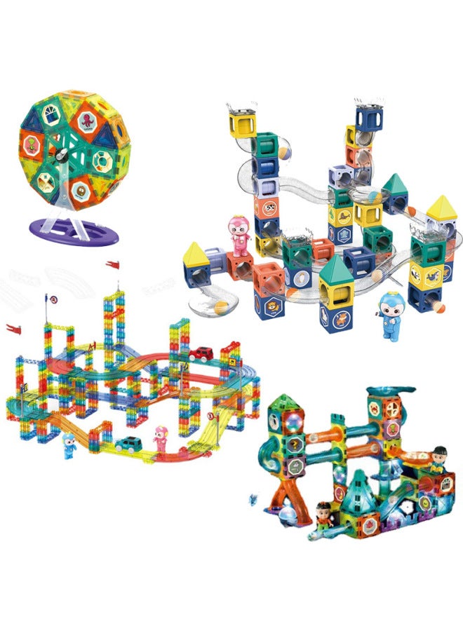 Color Window Magnetic Toy Pipe Magnet Children's Slide Ball Magnetic Building Blocks Track Stitching Toys-Color:661 Magnetic Ball Slide Building Blocks 66PCs/a Box Of 24 Boxes  - Image 2