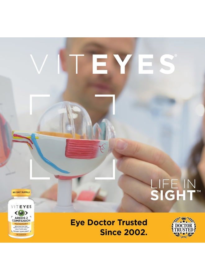 Viteyes Classic AREDS 2 Companion Beta-Carotene Free Multivitamin Supplement, Comprehensive Multivitamin Formula for AREDS 2 Users, 90 Caplets - Image 4