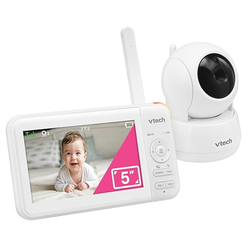 VTech Baby Monitor No WiFi See Every Corner of the Nursery Remote PanTiltZoom HackProof 5 Screen 17Hr Battery 1000ft Range Night Vision Temperature Sensor 924W - Image 1