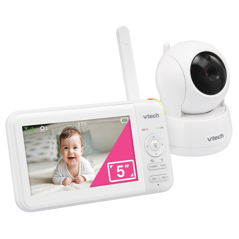 VTech Baby Monitor No WiFi See Every Corner of the Nursery Remote PanTiltZoom HackProof 5 Screen 17Hr Battery 1000ft Range Night Vision Temperature Sensor 924W - Image 2