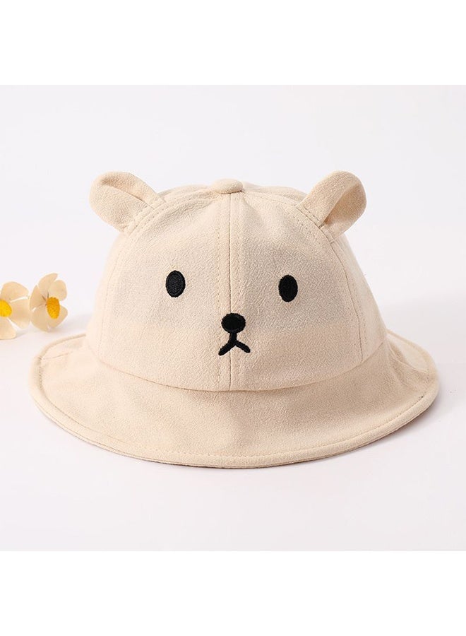 KANGLI 1 PCS Cute Baby Bear Bucket Hat with 3D Ears and Embroidered Animal Face, Breathable Cotton Sun Cap for Infants and Toddlers Summer Outdoor Beach Accessory - Image 4