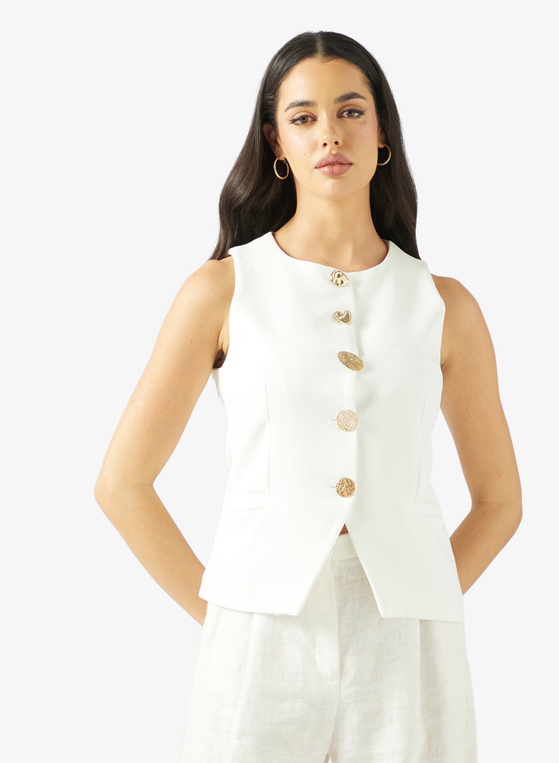 Ginger Gold Accent Detail Vest - Image 1