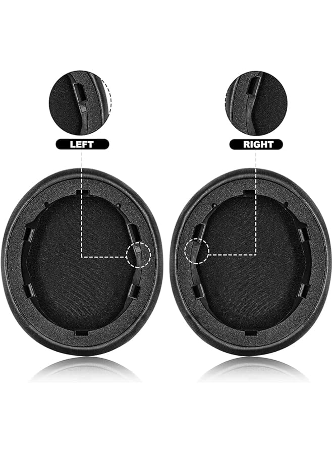 إيروريكس وسائد أذن بديلة لسماعات الرأس Soundcore Life Q30 Q30Bt Soundcore مع غطاء جلدي وغطاء للأذن باللون الأسود - Image 4