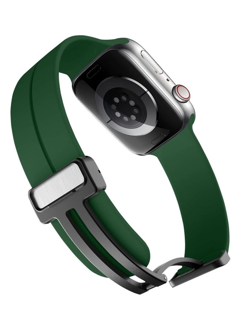 DUSALA Magnetic Silicone Watch Band 38mm/40mm/41m Quick Release Strap for Men & Women Soft Skin Friendly Sport Replacement Band for Smartwatch & Analog Watches Durable, Waterproof, Magnetic Folding Clasp for All-Day Comfort - Image 4