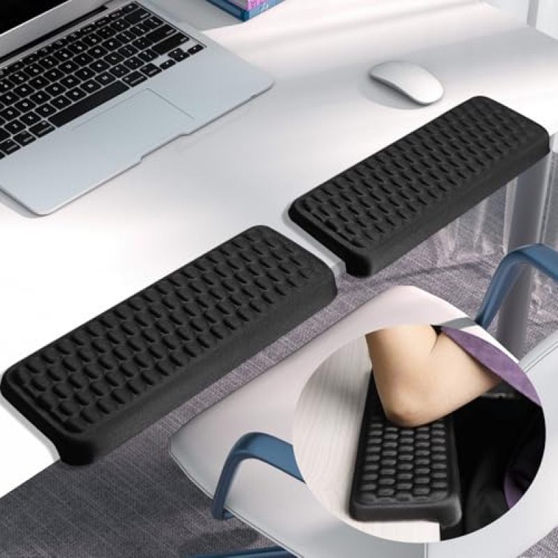 Computer Armrests L-Shaped Viscoelastic Foam Desk Edge Pads - Ergonomic Armrests 2-Piece Set with Non-Slip Base for Office Workers and Gamers - Image 1