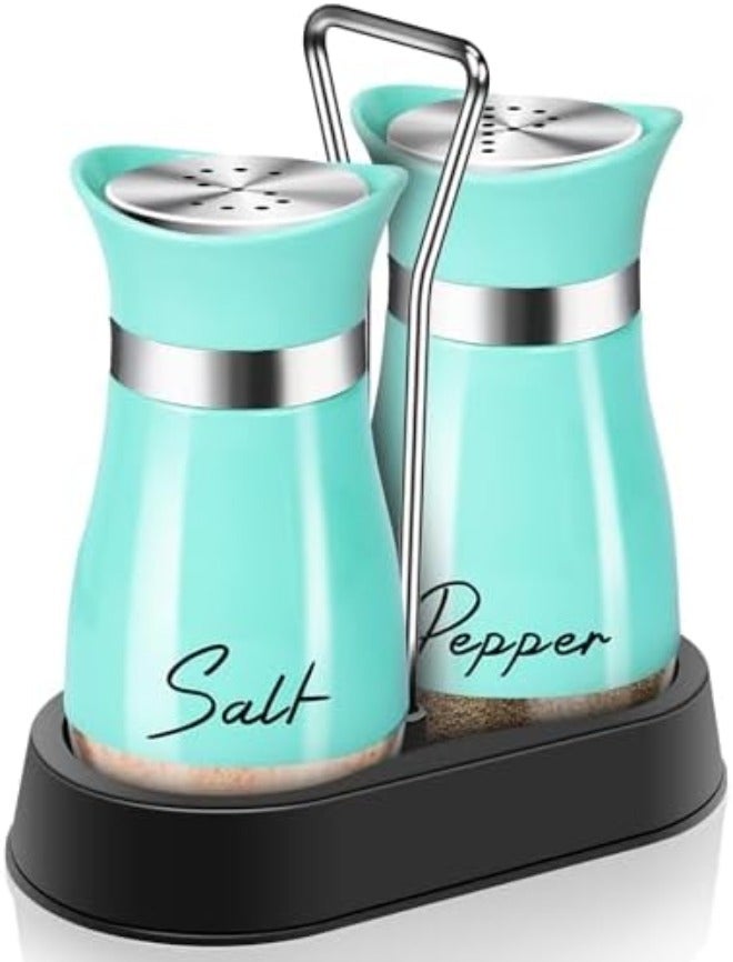 Arrozon Pink Salt and Pepper Shakers Set with Holder,4 oz Kitchen Decor and Accessories Home Essentials Cute Household Items for Mother's Day Housewarming Gift Refillable Design (Pink),  20240122.01 - Image 1