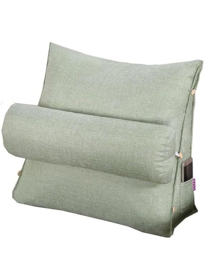 TRASSLE Reading and TV Pillow, Back Wedge Cushion Pillow with Adjustable Neck Pillow and Pockets, Triangle Back Pillow, Neck Support Bed Pillow, Sofa Rest Cushion - Image 1