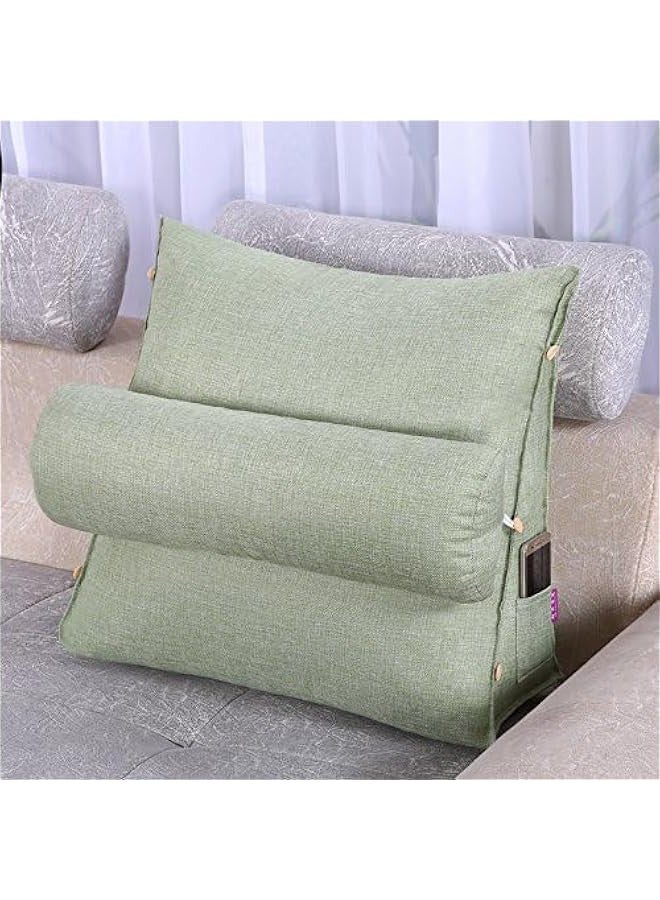 TRASSLE Reading and TV Pillow, Back Wedge Cushion Pillow with Adjustable Neck Pillow and Pockets, Triangle Back Pillow, Neck Support Bed Pillow, Sofa Rest Cushion - Image 2